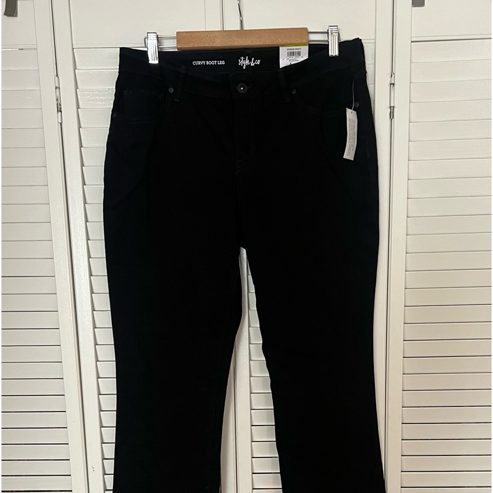 NWT Style & Co black stretch pants. Light denim feel.